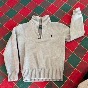 Polo by Ralph Lauren Light Gray Zip-Up Sweater